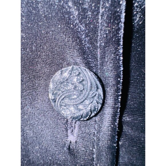Vintage Coldwater Creek Black Velvet Buttoned Dress M Fairy Goth Wednesday Adams - Picture 10 of 10